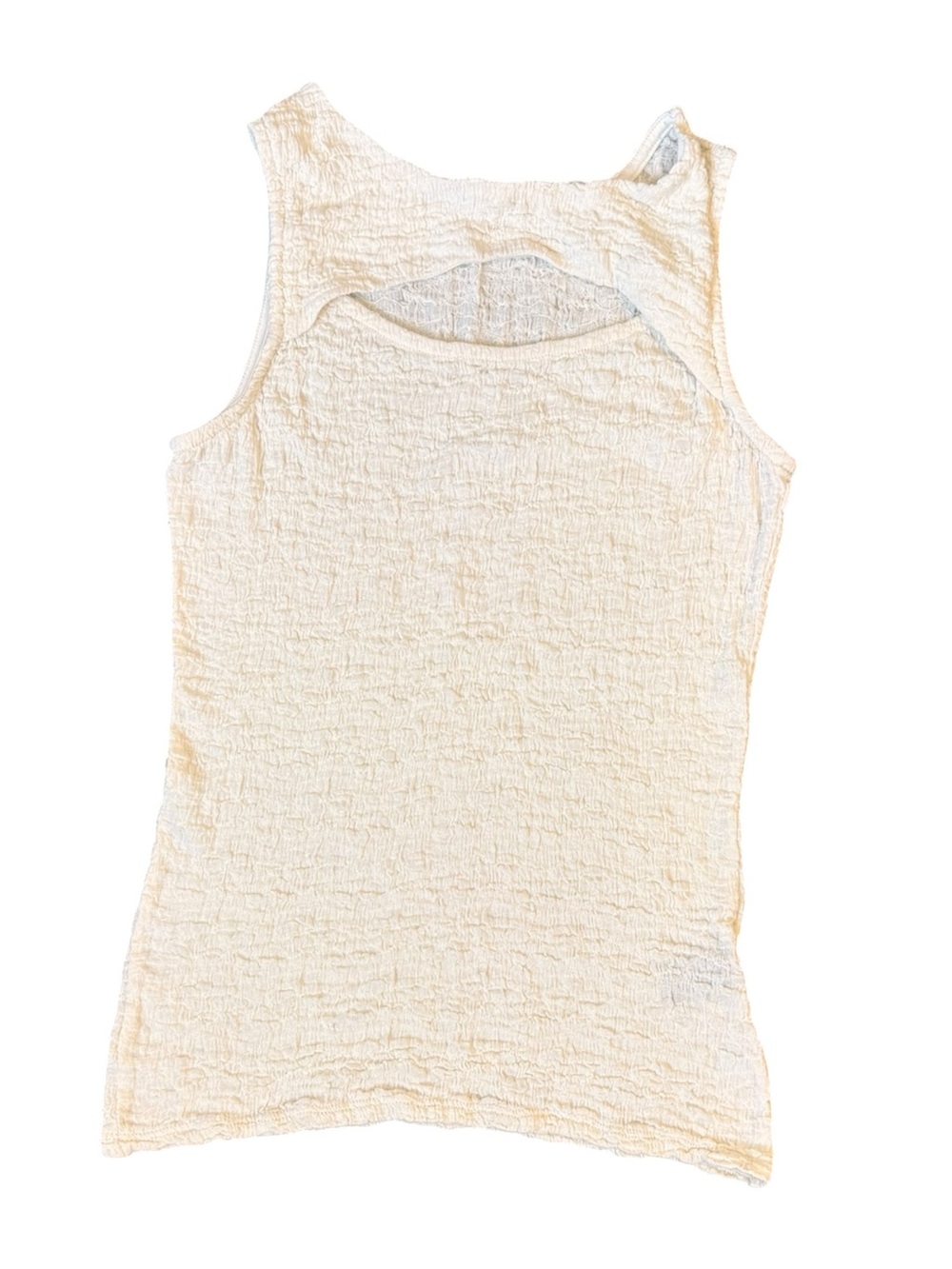 Red by Buckle Cream Textured Tank Top | Front Cutout Sleeveless Large